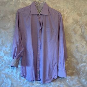 Peter Millar Lavender Checkered Dress Shirt